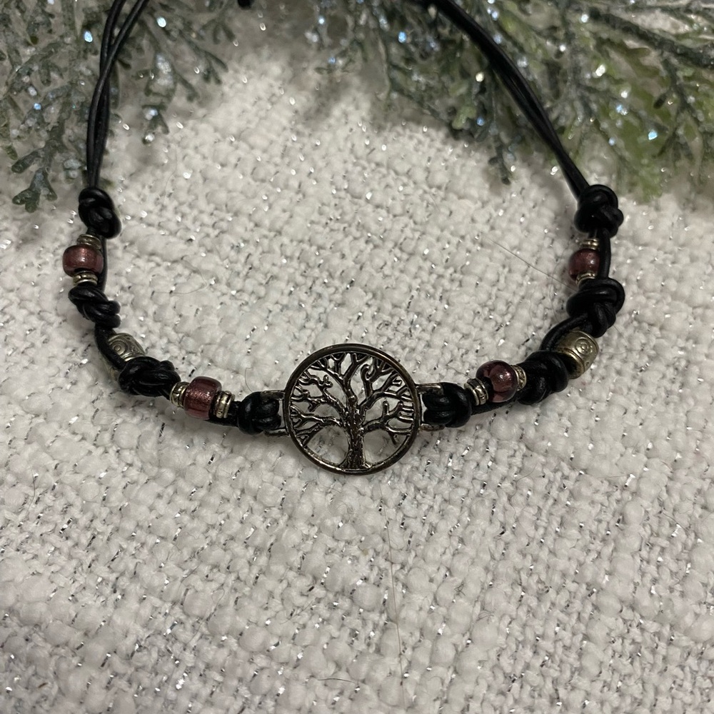 Tree of Life Black and Silver Bracelet